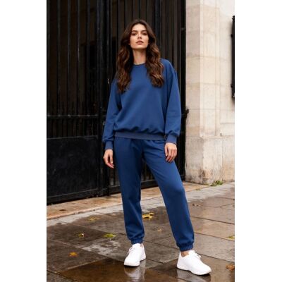 Tommy Life Übergröße Sweatshirt- und elastische Hosen-Set Saphir XL Tommy Life Übergröße Sweatshirt- und elastische Hosen-Set Saphir XL