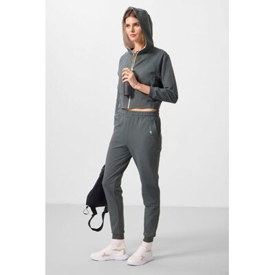 Tommy Life Übergroßes Kapuzen-Zip-Sweatshirt und Hosen-Set Holzkohle L Tommy Life Übergroßes Kapuzen-Zip-Sweatshirt und Hosen-Set Holzkohle L