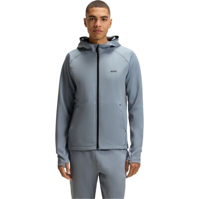 Boss - "Active" Hoodie mit durchgehendem Reißverschluss für Herren, Training (Dunkelgrau) Grau M Boss - "Active" Hoodie mit durchgehendem Reißverschluss für Herren, Training (Dunkelgrau) Grau M