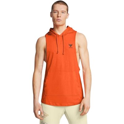 Under Armour - "Project Rock Payoff" Kapuzenpullover für Herren, Ärmellos (Orange) Orange S Under Armour - "Project Rock Payoff" Kapuzenpullover für Herren, Ärmellos (Orange) Orange S