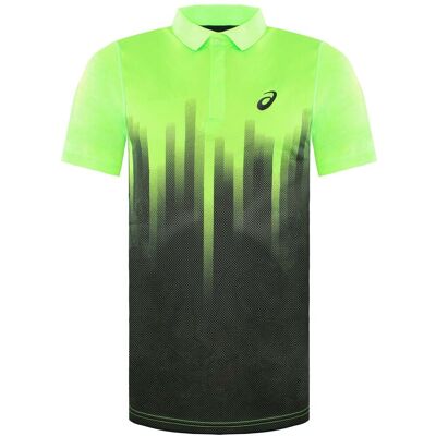 Asics Resolution Herren Schwarz/Grün Polo-Shirt Schwarz M Asics Resolution Herren Schwarz/Grün Polo-Shirt Schwarz M