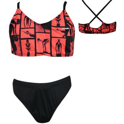 Maru Black Fluro Peach Womens Bikini Set Schwarz XS Maru Black Fluro Peach Womens Bikini Set Schwarz XS