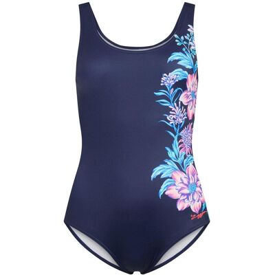 Zoggs - Badeanzug für Damen, Tiefer Rückenausschnitt, Schwimmen (Blau) Blau EU 36 / UK 8 Zoggs - Badeanzug für Damen, Tiefer Rückenausschnitt, Schwimmen (Blau) Blau EU 36 / UK 8