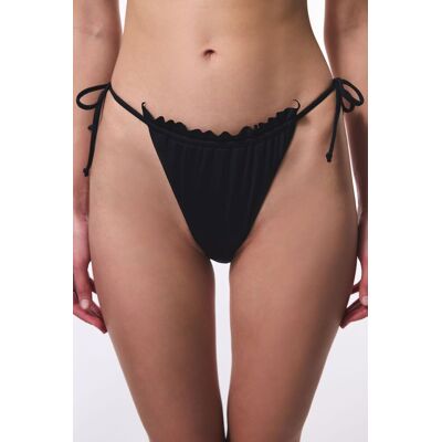 Penti Tief sitzende Raffung-Bikinihose mit Bindebändern Schwarz L Penti Tief sitzende Raffung-Bikinihose mit Bindebändern Schwarz L