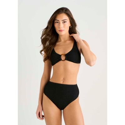 Gini London Strukturiertes Bikini-Unterteil mit hoher Taille Schwarz EU 36 / UK 8 Gini London Strukturiertes Bikini-Unterteil mit hoher Taille Schwarz EU 36 / UK 8