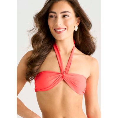 Gini London Orangefarbenes Neckholder-Bikini-Oberteil mit Twist-Front Orange EU 42 / UK 14 Gini London Orangefarbenes Neckholder-Bikini-Oberteil mit Twist-Front Orange EU 42 / UK 14