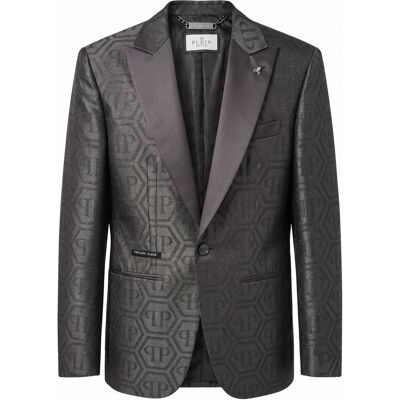 Philipp Plein Jacquard Blazer Regular Fit Monogram Schwarz 48 (Brust) Philipp Plein Jacquard Blazer Regular Fit Monogram Schwarz 48 (Brust)