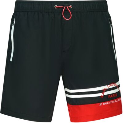 Karl Lagerfeld Bademode Rue Street Farbblock Logo Schwarze Badehose Schwarz S Karl Lagerfeld Bademode Rue Street Farbblock Logo Schwarze Badehose Schwarz S