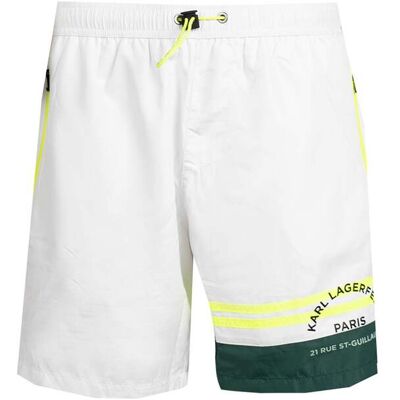 Karl Lagerfeld Herren Schwimmshorts Golf Weiß Weiß S Karl Lagerfeld Herren Schwimmshorts Golf Weiß Weiß S