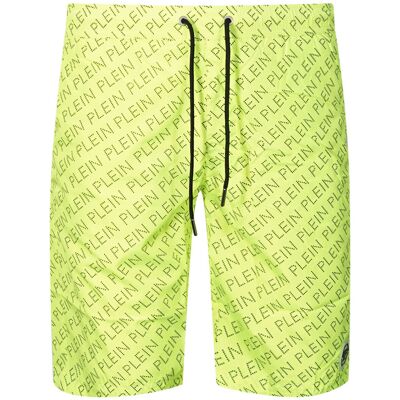 Philipp Plein Repetitive Long Logo Fluoreszierend Gelb Badeshorts Gelb S Philipp Plein Repetitive Long Logo Fluoreszierend Gelb Badeshorts Gelb S