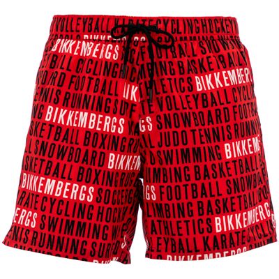 Bikkembergs Homme Maillots de bain Allover Rouge Rot L Bikkembergs Homme Maillots de bain Allover Rouge Rot L