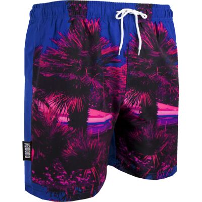 GUGGEN Mountain Herren Badehose mit Palmen Muster Pink Rose XL GUGGEN Mountain Herren Badehose mit Palmen Muster Pink Rose XL