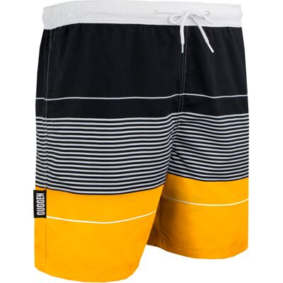 GUGGEN Mountain Herren Badehose mit Muster Streifen Gelb Gelb 2XL GUGGEN Mountain Herren Badehose mit Muster Streifen Gelb Gelb 2XL