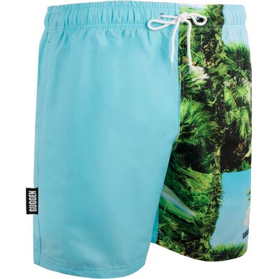 GUGGEN Mountain Herren Badehose mit Palmen Muster Grün Grün S GUGGEN Mountain Herren Badehose mit Palmen Muster Grün Grün S