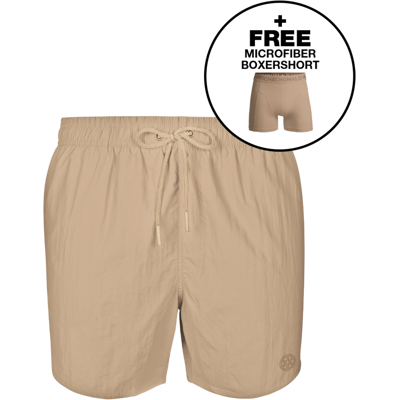 Muchachomalo Badehose – mit Boxerschnitt – Herren Beige M Muchachomalo Badehose – mit Boxerschnitt – Herren Beige M