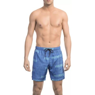 Bikkembergs Badeshorts mit Allover-Print Blau L Bikkembergs Badeshorts mit Allover-Print Blau L