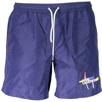 Karl Lagerfeld Blu Polyester Herren Schwimm-Boxer Blau S Karl Lagerfeld Blu Polyester Herren Schwimm-Boxer Blau S