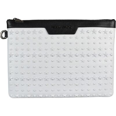 Jimmy Choo Derek Clutch - Weiße Leder mit Sternen - Clutch Tasche Jimmy Choo Derek Clutch - Weiße Leder mit Sternen - Clutch Tasche