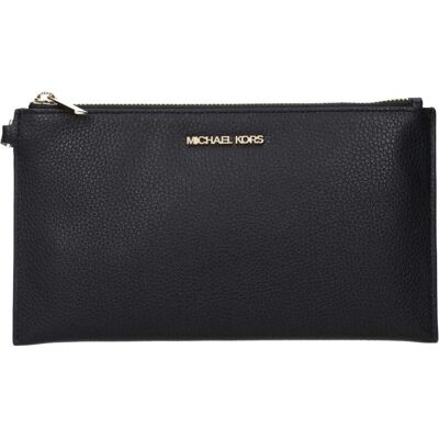 Michael Kors Schwarze Leder Clutch Tasche Schwarz Einheitsgröße Michael Kors Schwarze Leder Clutch Tasche Schwarz Einheitsgröße