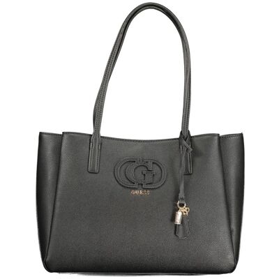 Guess Jeans Schwarze Polyurethan Damen-Handtasche Schwarz Einheitsgröße Guess Jeans Schwarze Polyurethan Damen-Handtasche Schwarz Einheitsgröße