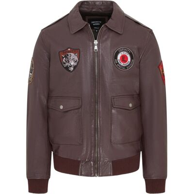 Infinity Leather Braune Bomberjacke aus Leder für Herren G-1 mit Fliegerkragen – Maverick Braun XL Infinity Leather Braune Bomberjacke aus Leder für Herren G-1 mit Fliegerkragen – Maverick Braun XL