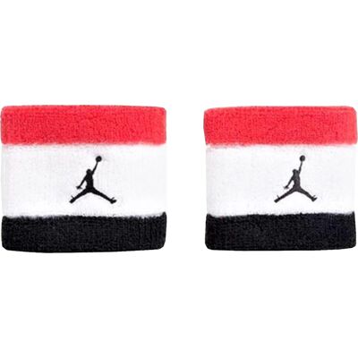 Nike - "Jordan" Frottee Armband 2er-Pack (Weiß/Schwarz/Rot) Weiß schwarz Einheitsgröße Nike - "Jordan" Frottee Armband 2er-Pack (Weiß/Schwarz/Rot) Weiß schwarz Einheitsgröße