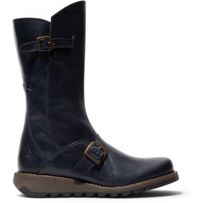 Fly London Womens Wine MES 2 Keil-Fersen-Schnalle mit Leder-Reißverschluss-Plattformstiefeln bis zur Mitte der Wade Blau EU40 Fly London Womens Wine MES 2 Keil-Fersen-Schnalle mit Leder-Reißverschluss-Plattformstiefeln bis zur Mitte der Wade Blau EU40