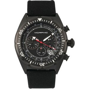 Morphic M53 Serie Chronograph mit Lederarmband und Datumsanzeige Schwarz Einheitsgröße Morphic M53 Serie Chronograph mit Lederarmband und Datumsanzeige Schwarz Einheitsgröße