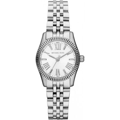 Michael Kors - Petite Lexington Damenarmbanduhr mit silbernem Zifferblatt Silber Einheitsgröße Michael Kors - Petite Lexington Damenarmbanduhr mit silbernem Zifferblatt Silber Einheitsgröße