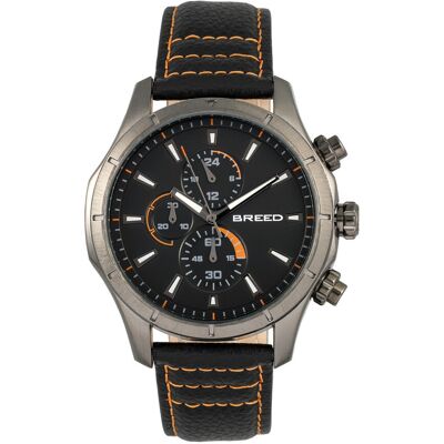 Breed Lacroix Chronograph Lederarmbanduhr Orange Einheitsgröße Breed Lacroix Chronograph Lederarmbanduhr Orange Einheitsgröße