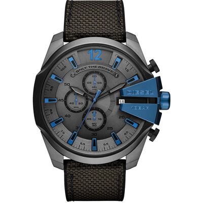 Diesel DZ4500 Mega Chief Chronograph Quarz Dunkelgrau Zifferblatt Herrenuhr Schwarz Einheitsgröße Diesel DZ4500 Mega Chief Chronograph Quarz Dunkelgrau Zifferblatt Herrenuhr Schwarz Einheitsgröße