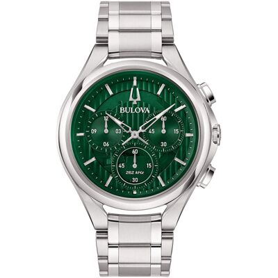 Bulova Curv Silber Herren Armbanduhr 96A297 Silber Einheitsgröße Bulova Curv Silber Herren Armbanduhr 96A297 Silber Einheitsgröße