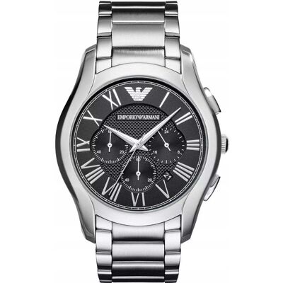 Emporio Armani AR11083 Chronograph Schwarzes Zifferblatt Herrenuhr Silber Einheitsgröße Emporio Armani AR11083 Chronograph Schwarzes Zifferblatt Herrenuhr Silber Einheitsgröße