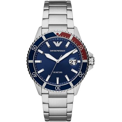 Emporio Armani Diver Silber Herren Armbanduhr AR11339 Silber Einheitsgröße Emporio Armani Diver Silber Herren Armbanduhr AR11339 Silber Einheitsgröße