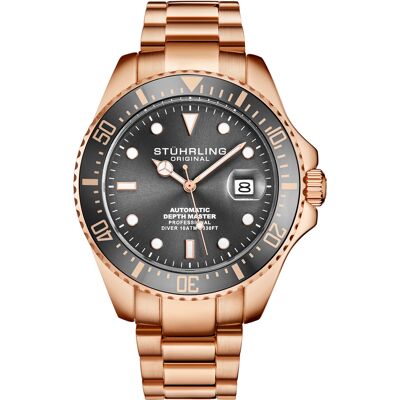 Stührling Depthmaster Automatik 42 mm in Roségold und Grau Rose Einheitsgröße Stührling Depthmaster Automatik 42 mm in Roségold und Grau Rose Einheitsgröße