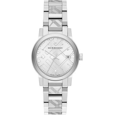 Burberry BU9144 Silber Check gestempelt Zifferblatt Damenuhr Silber Einheitsgröße Burberry BU9144 Silber Check gestempelt Zifferblatt Damenuhr Silber Einheitsgröße