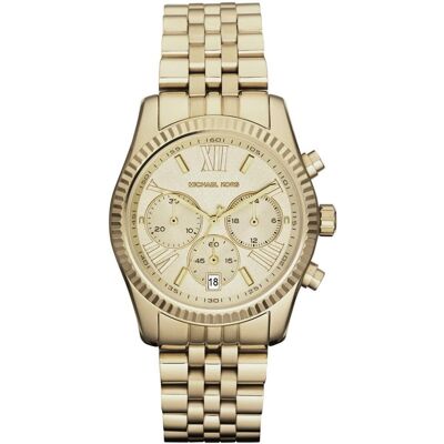 Michael Kors MK5556 Lexington Chronograph Champagner Zifferblatt Gold Pvd Damenuhr Gold Einheitsgröße Michael Kors MK5556 Lexington Chronograph Champagner Zifferblatt Gold Pvd Damenuhr Gold Einheitsgröße