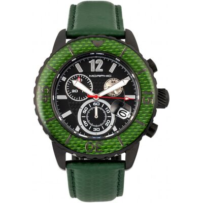 Morphic M51 Serie Chronograph Lederarmbanduhr mit Datum Grün Einheitsgröße Morphic M51 Serie Chronograph Lederarmbanduhr mit Datum Grün Einheitsgröße