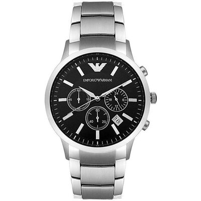 Emporio Armani Renato Silber Herren Armbanduhr AR2434 Silber Einheitsgröße Emporio Armani Renato Silber Herren Armbanduhr AR2434 Silber Einheitsgröße