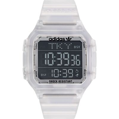 Adidas Originals Street Digital One GMT Unisex Transparente Uhr AOST22049 Transparent Einheitsgröße Adidas Originals Street Digital One GMT Unisex Transparente Uhr AOST22049 Transparent Einheitsgröße