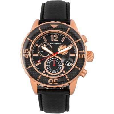 Morphic M51 Serie Chronograph Lederarmbanduhr mit Datum Roségold Einheitsgröße Morphic M51 Serie Chronograph Lederarmbanduhr mit Datum Roségold Einheitsgröße