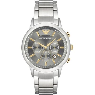 Emporio Armani AR11047 Chronograph Herrenuhr Silber Einheitsgröße Emporio Armani AR11047 Chronograph Herrenuhr Silber Einheitsgröße