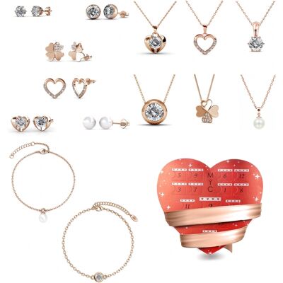 MYC Paris Valentine's Day Herz Box - 14 Juwelen - Rose Gold und Kristall Roségold Einheitsgröße MYC Paris Valentine's Day Herz Box - 14 Juwelen - Rose Gold und Kristall Roségold Einheitsgröße
