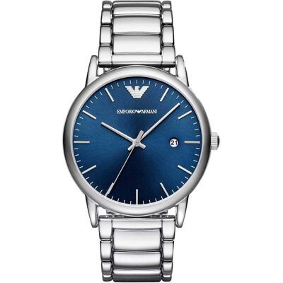 Emporio Armani AR11089 Blaues Zifferblatt Herrenuhr Silber Einheitsgröße Emporio Armani AR11089 Blaues Zifferblatt Herrenuhr Silber Einheitsgröße