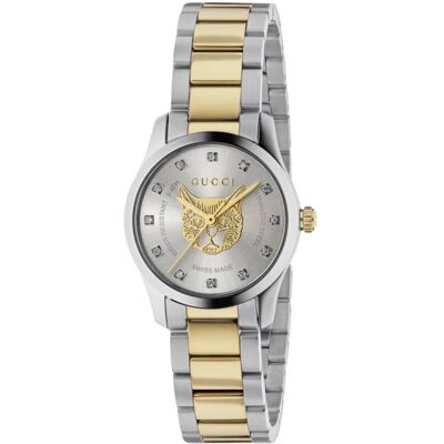 Gucci YA1265016 G-Timeless zweifarbige Damenuhr Silber Gold Einheitsgröße Gucci YA1265016 G-Timeless zweifarbige Damenuhr Silber Gold Einheitsgröße