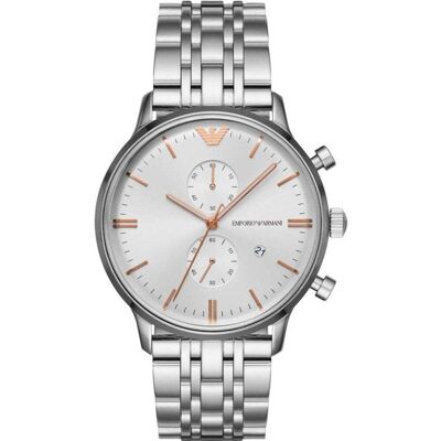 Emporio Armani AR1933 Chronograph Herrenuhr Silber Einheitsgröße Emporio Armani AR1933 Chronograph Herrenuhr Silber Einheitsgröße