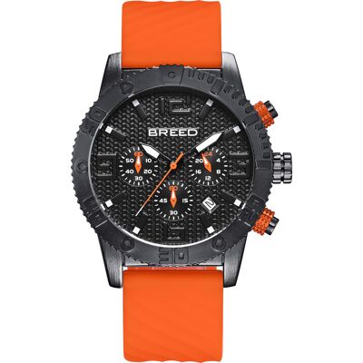 Breed Double Agent Chronographenuhr mit Datum Schwarz Braun Einheitsgröße Breed Double Agent Chronographenuhr mit Datum Schwarz Braun Einheitsgröße