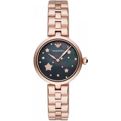 Emporio Armani AR11197 Quarz schwarzes Zifferblatt Damenuhr Roségold Einheitsgröße Emporio Armani AR11197 Quarz schwarzes Zifferblatt Damenuhr Roségold Einheitsgröße
