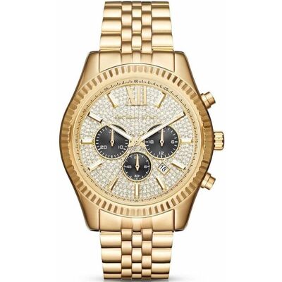 Michael Kors MK8494 Lexington Gold Pave Herrenuhr Gold Einheitsgröße Michael Kors MK8494 Lexington Gold Pave Herrenuhr Gold Einheitsgröße