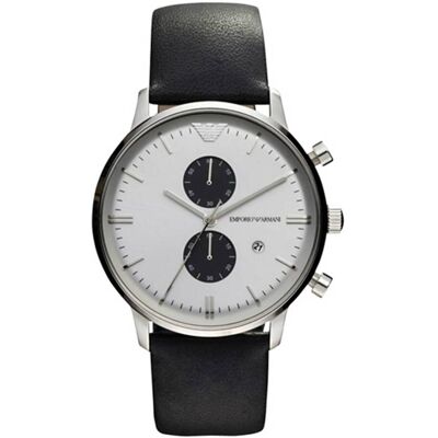 Emporio Armani Chronograph Herrenuhr AR0385 Silber Einheitsgröße Emporio Armani Chronograph Herrenuhr AR0385 Silber Einheitsgröße